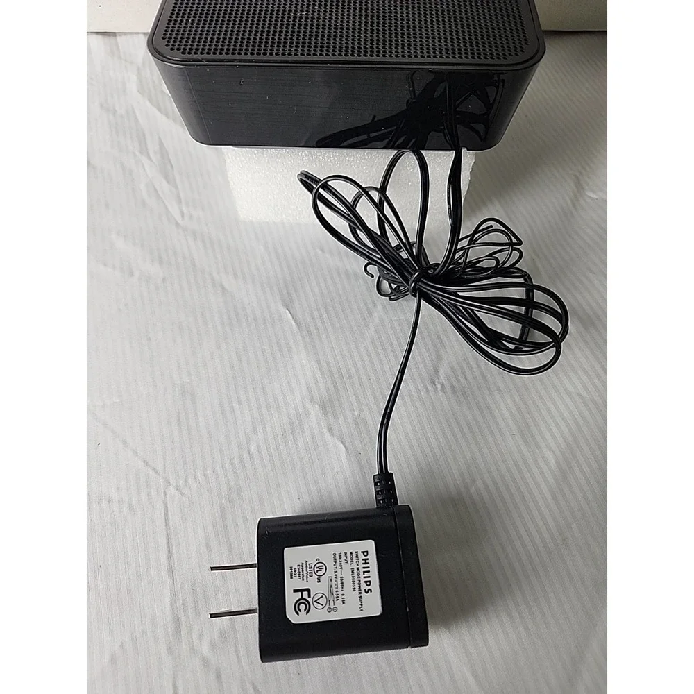 Philips Digital Alarm Clock FM Radio Black AJ3116M/37 Works! Battery Back Up